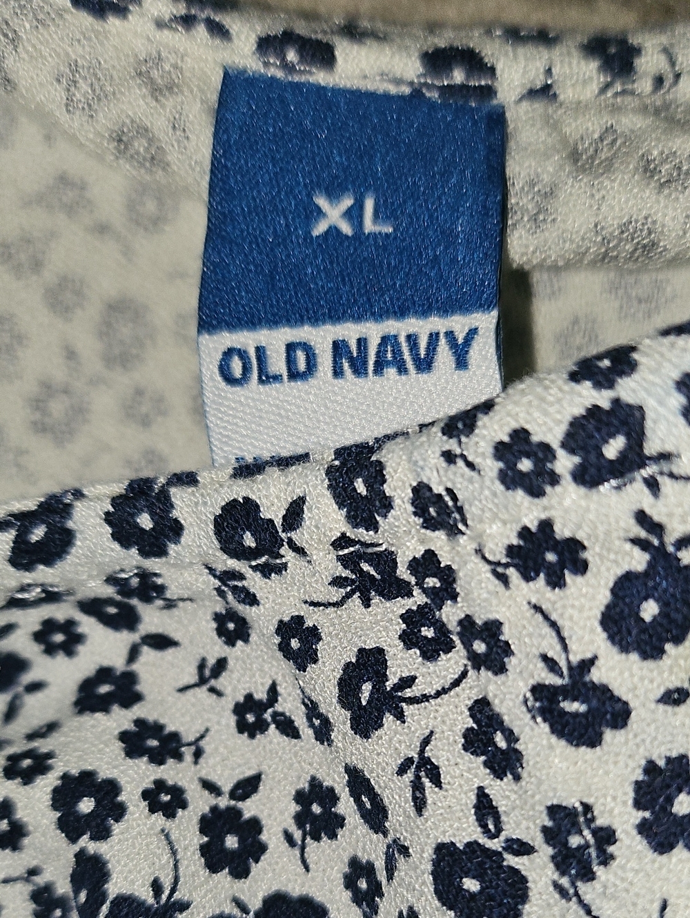 Old Navy Fit & Flare Crepe Button Front White & Black Ditsy Floral Sundress XL - Picture 6 of 10